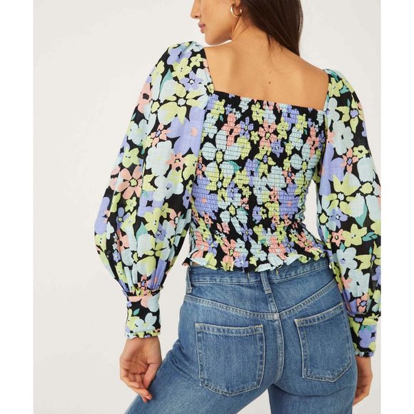 NWT Free People Ariana Printed Top / Retro Combo - Picture 3 of 6